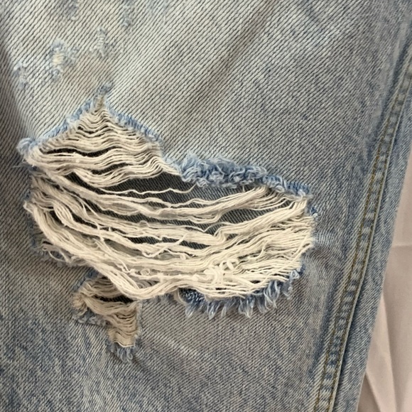 Zara Destroyed Graffitti Jeans 29 Loose Crop Unisex? Mens Womens. - Picture 7 of 11